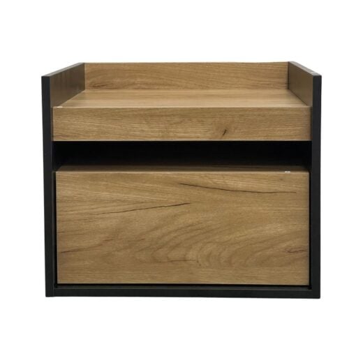 Bragg Jakarta Bedside Table Nightstand, Black Brown