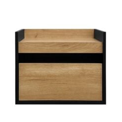 Bragg Jakarta Bedside Table Nightstand, Black Brown