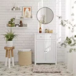 Bragg Lusaka Bathroom Storage Cabinet, White in Bathroom