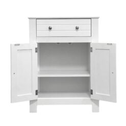 Bragg Lusaka Bathroom Storage Cabinet, White Doors Open