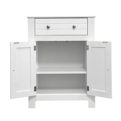 Bragg Lusaka Bathroom Storage Cabinet, White Doors Open