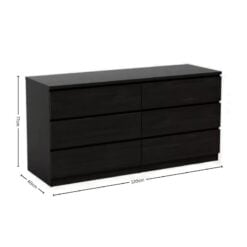 Bragg Pisa Chest of Drawers, Black Dimensions