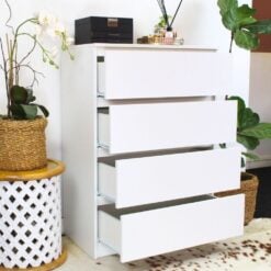 Bragg Corfu Chest of Drawers, White drawers open