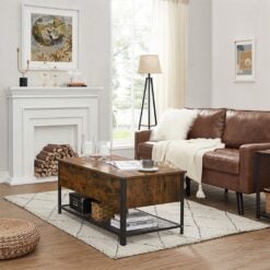 Bragg Maputo Fold Top Coffee Table, Brown Open