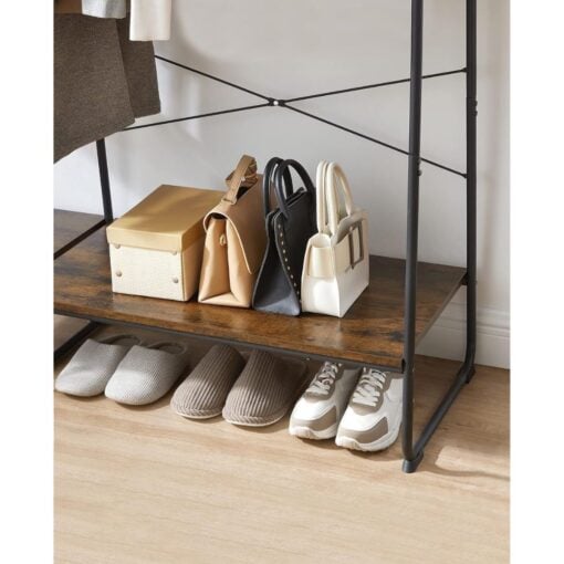 Bragg Capri 5-Tier Clothes Storage Rack with Rail, Brown