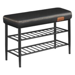 Vasagle 3-Tier Shoe Rack Storage Organiser Bench, Black