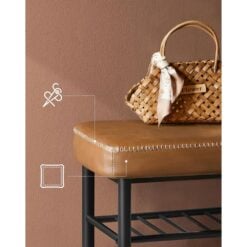 Vasagle 3-Tier Shoe Rack Storage Organiser Bench, Brown