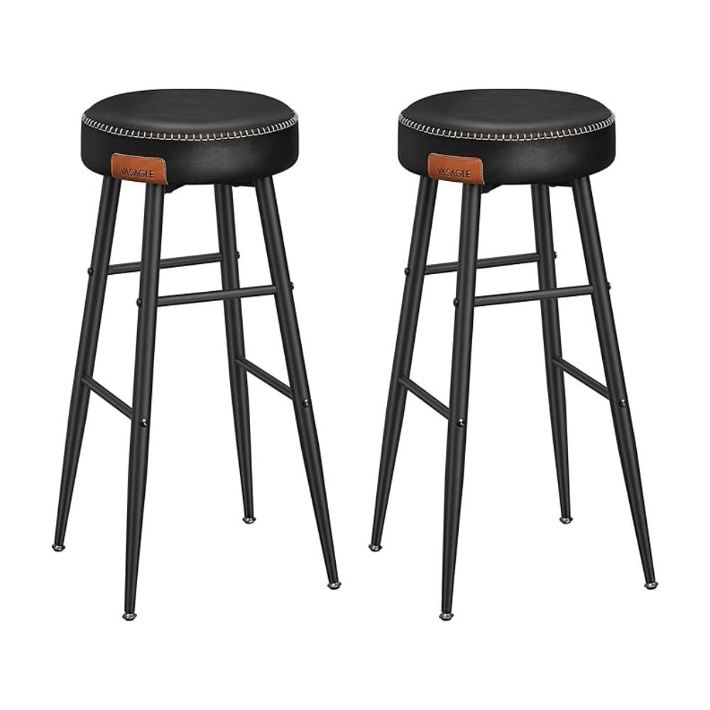 Vasagle Kitchen Bar Stool Chair, Set of 2, Black