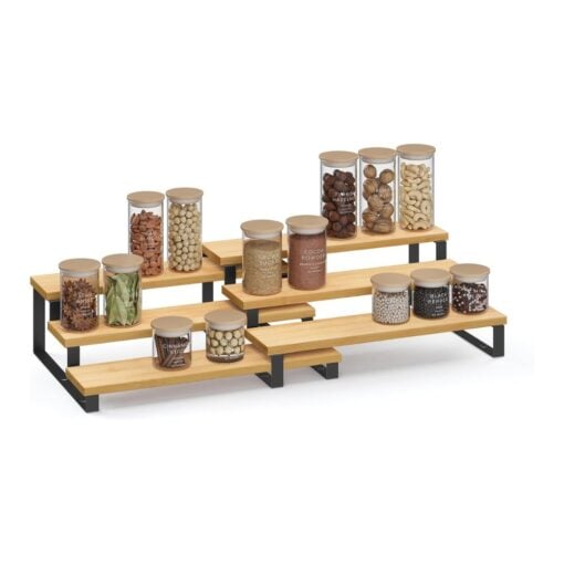 Songmics 3-Tier Cupboard Shelf Spice Rack Organiser, Set of 2