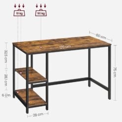 Bragg Muscat Computer Desk Student Office Table, Brown Dimensions