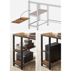 Bragg Muscat Computer Desk Student Office Table, Brown Shelves