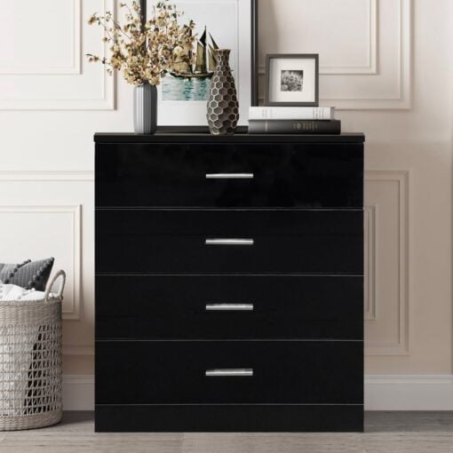 Bragg Dalian 4 Drawer Chest of Drawers, Black Lifestyle