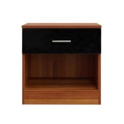 Bragg Astana Bedside Table Side Table, Walnut Black