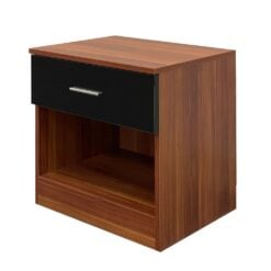 Bragg Astana Bedside Table Side Table, Walnut Black Side