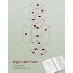 Bragg Darwin Slim Bedside End Table with 2 Drawers, Set of 2, White Instructions