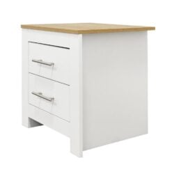 Bragg Minsk Bedside Table Side Table, Oak White Side
