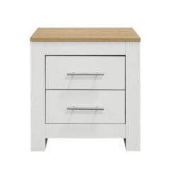 Bragg Minsk Bedside Table Side Table, Oak White Front