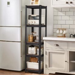 Songmics Industrial Adjustable Storage Unit Shelves, Brown Kitchen