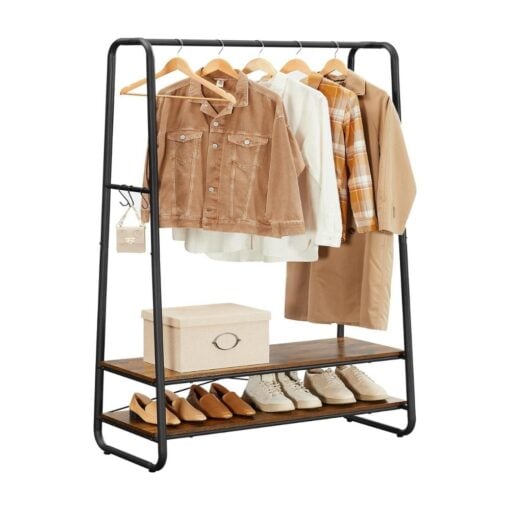 Bragg Kampala Clothes Storage Rack and Rail with 2 Shelves
