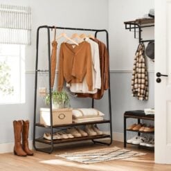 Bragg Kampala Clothes Storage Rack and Rail with 2 Shelves