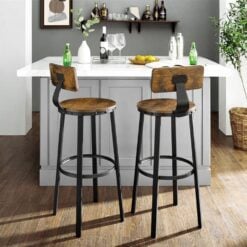 Bragg Mumbai Kitchen Bar Stool with Backrest, Set of 2 in Kitchen