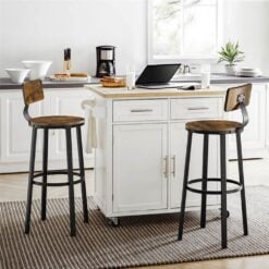Bragg Mumbai Kitchen Bar Stool with Backrest, Set of 2
