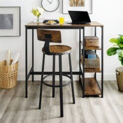 Bragg Mumbai Kitchen Bar Stool with Backrest, Set of 2 Study Space