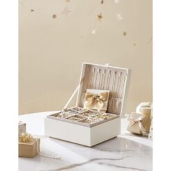 Songmics 2-Layer Jewellery Box Organiser with Removable Tray Open