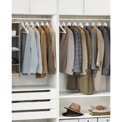 Songmics Wooden Clothes Hangers with Swivel Hook, Set of 20 in cupboard