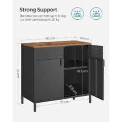 Songmics Metal Storage Cabinet Sideboard with Double Doors