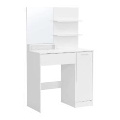 Bragg Napier Dressing Table Makeup Vanity with Mirror, White