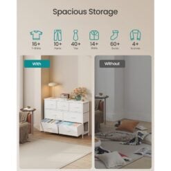 Songmics Chest of Drawers Storage Dresser, 7 Fabric Drawers, White Capacity