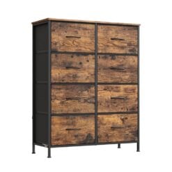 Songmics Chest of Drawers Storage Dresser, 8 Fabric Drawers, Brown Hallway