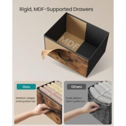 Songmics Chest of Drawers Storage Dresser, 8 Fabric Drawers, Brown Hallway Drawer Material