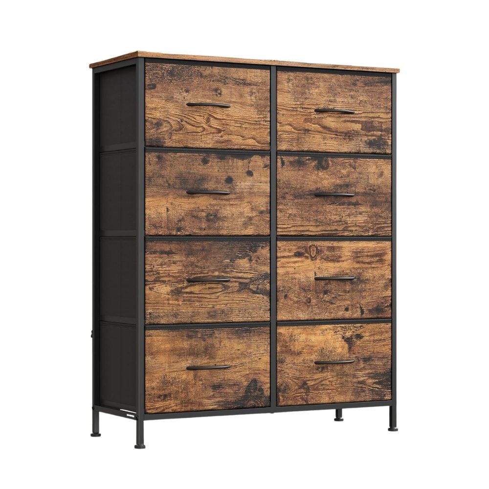 Songmics Chest of Drawers Storage Dresser, 8 Fabric Drawers, Brown Hallway