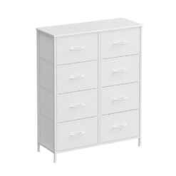 Songmics Chest of Drawers Storage Dresser, 8 Fabric Drawers, White