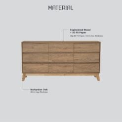 Bragg Hirado Chest of Drawers 9 Drawers Material