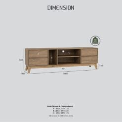Bragg Hirado TV Stand Dimensions