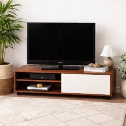Adana TV Stand Brown with white
