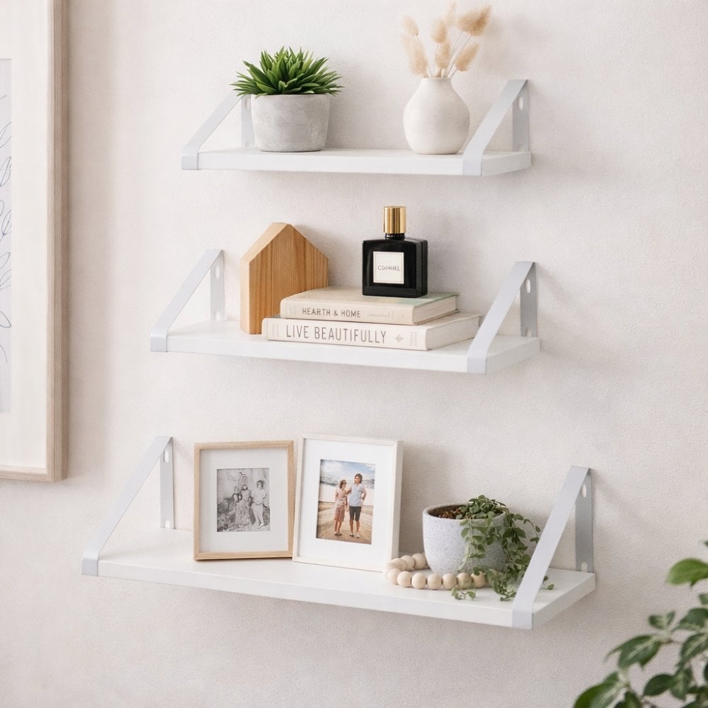 Bragg Dublin Floating Shelves Set of 3, White