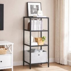 Bragg Galway 4-Tier Glass Display Table, Black