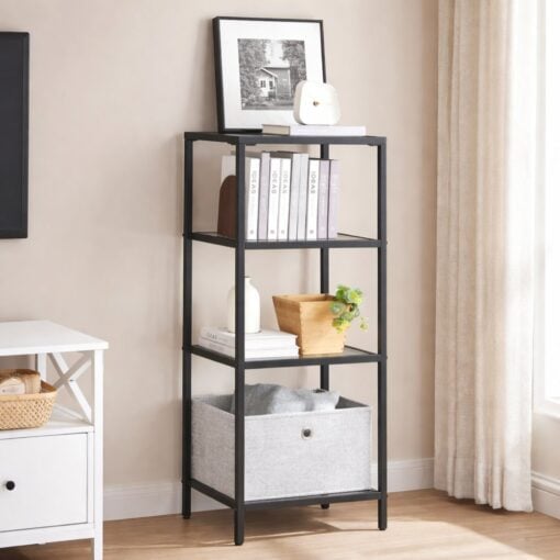 Bragg Galway 4-Tier Glass Display Table, Black