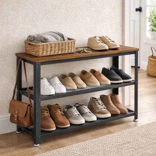 Bragg Houston 3-tier shoe rack bench