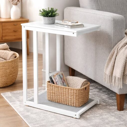 Bragg Madrid Side End Table, White