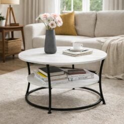 Bragg Miami Round Coffee Table, White