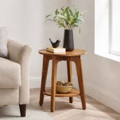 Bragg Montreal Side End Table with Lower Shelf