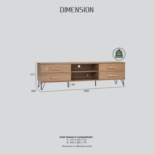 Bragg Samos TV Stand Dimensions
