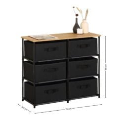 Bragg Essential Fabric Chest of Drawers (6 Drawer) Dimensions