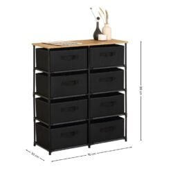 Bragg Essential Fabric Chest of Drawers (8 Drawer) Dimensions