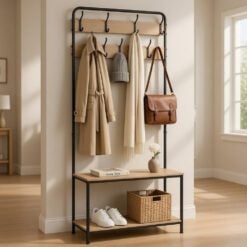 Bragg Essential Hall Tree Coat Rack with Bench
